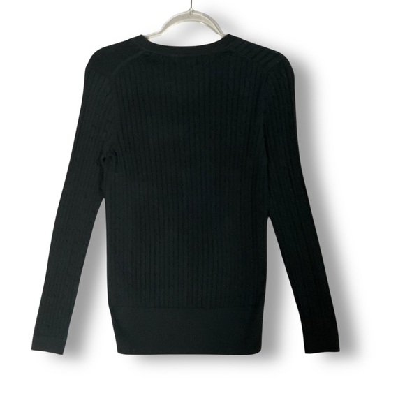 Tommy Hilfiger Womens Cable Knit Sweater Sz M Slim Fit Black NWT Preppy - Picture 7 of 12